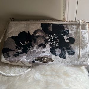 Elliot Lucca Ivory leather floral crossbody